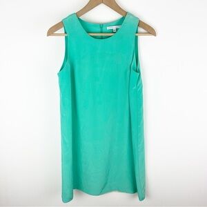 Amanda Uprichard Teal 100% Silk Shift Dress Size